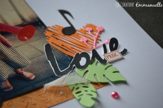 Page Scrap A4 "Love Music" Août 2017 | Created by Emmanuelle