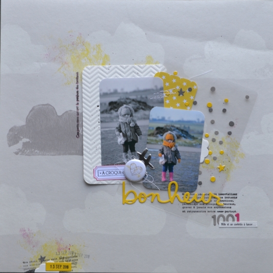 Page Scrap "Nina et ses confettis" février 2018 | Created by Emmanuelle