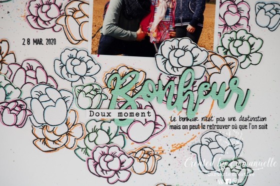 Page Scrap A4 "bonheur" Avril 2020 | Created by Emmanuelle
