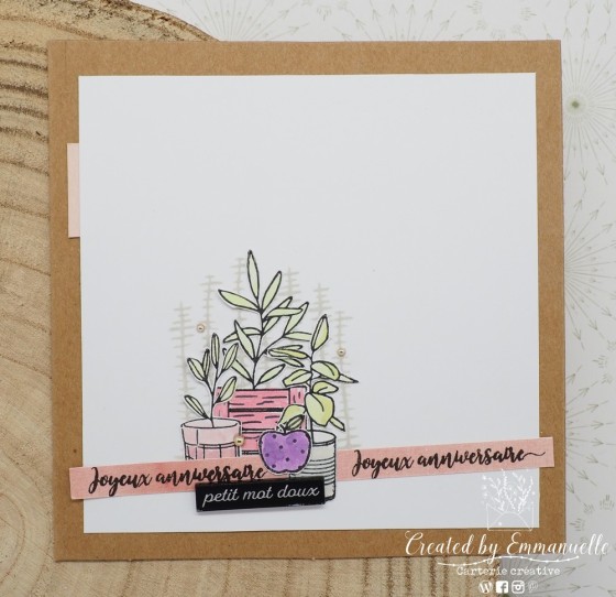 Carte d'anniversaire "pots de plantes" Octobre 2020 | Created by Emmanuelle